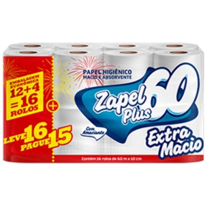 Papel Higiênico Zapel Folha Simples Extra Macio 16 Unidades